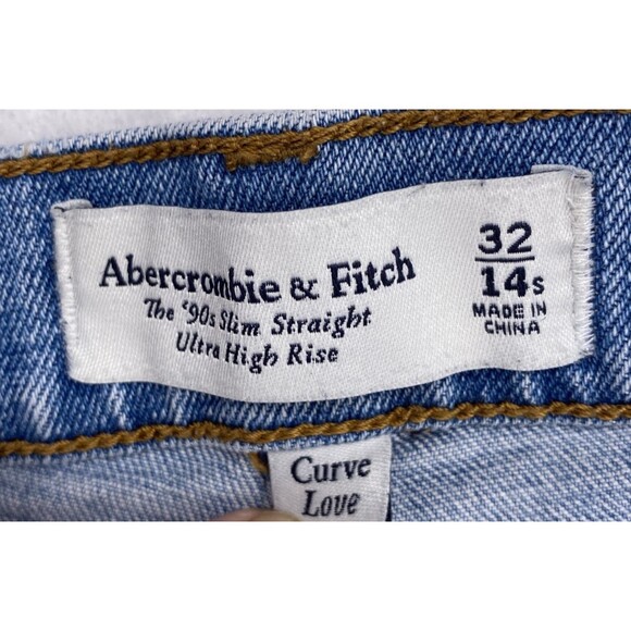 Abercrombie & Fitch 90s Slim Straight Curve Love Jeans Ultra High Rise Size 32 - Picture 6 of 10